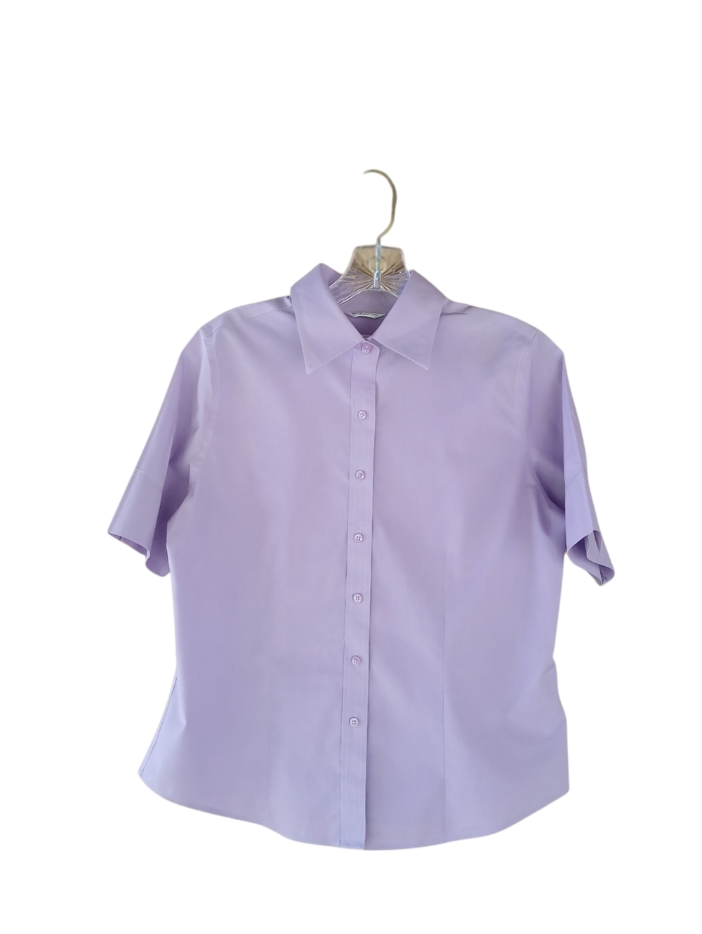 Talbots Lavender Wrinkle Resistant Stretch Button Down Cotton Shirt Size 10